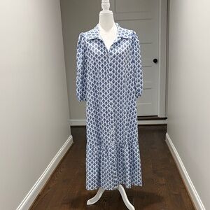 SHEIN Blue Patterned Maxi Dress